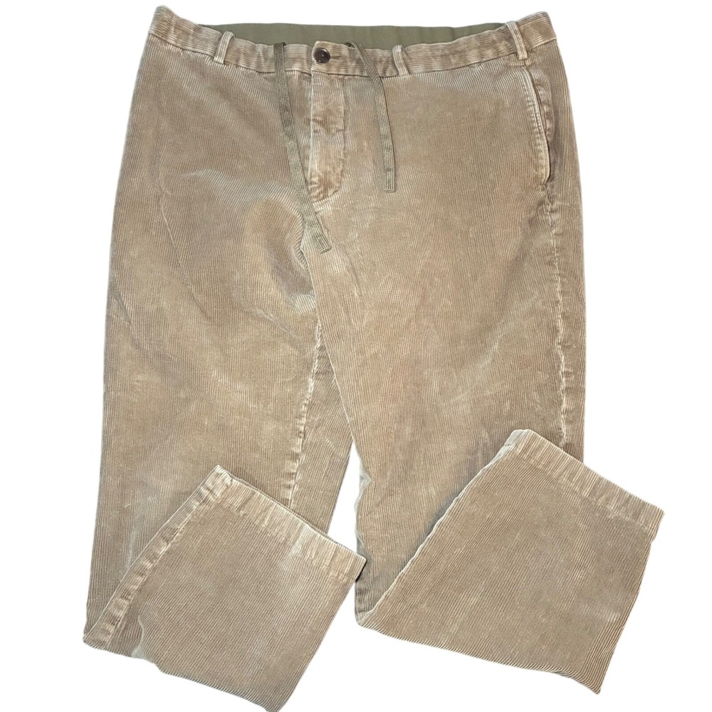 Uniqlo Corduroy Smart Ankle Pants Cotton Spandex XL Mens 36 Tan Brown Relaxed